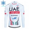 Cykeltrøje Langærmet Vinter 2024 UAE Team Emirates Hvid Cykeltrøje Langærmet Vinter 2024 UAE Team Emirates Hvid